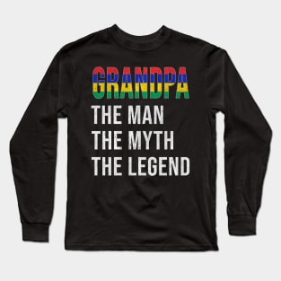 Grand Father Mauritian Grandpa The Man The Myth The Legend - Gift for Mauritian Dad With Roots From  Mauritius Long Sleeve T-Shirt